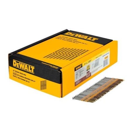 Dewalt Collated Framing Nail, 3 in L, Galvanized, 21 Degrees DWRHS10DR120G